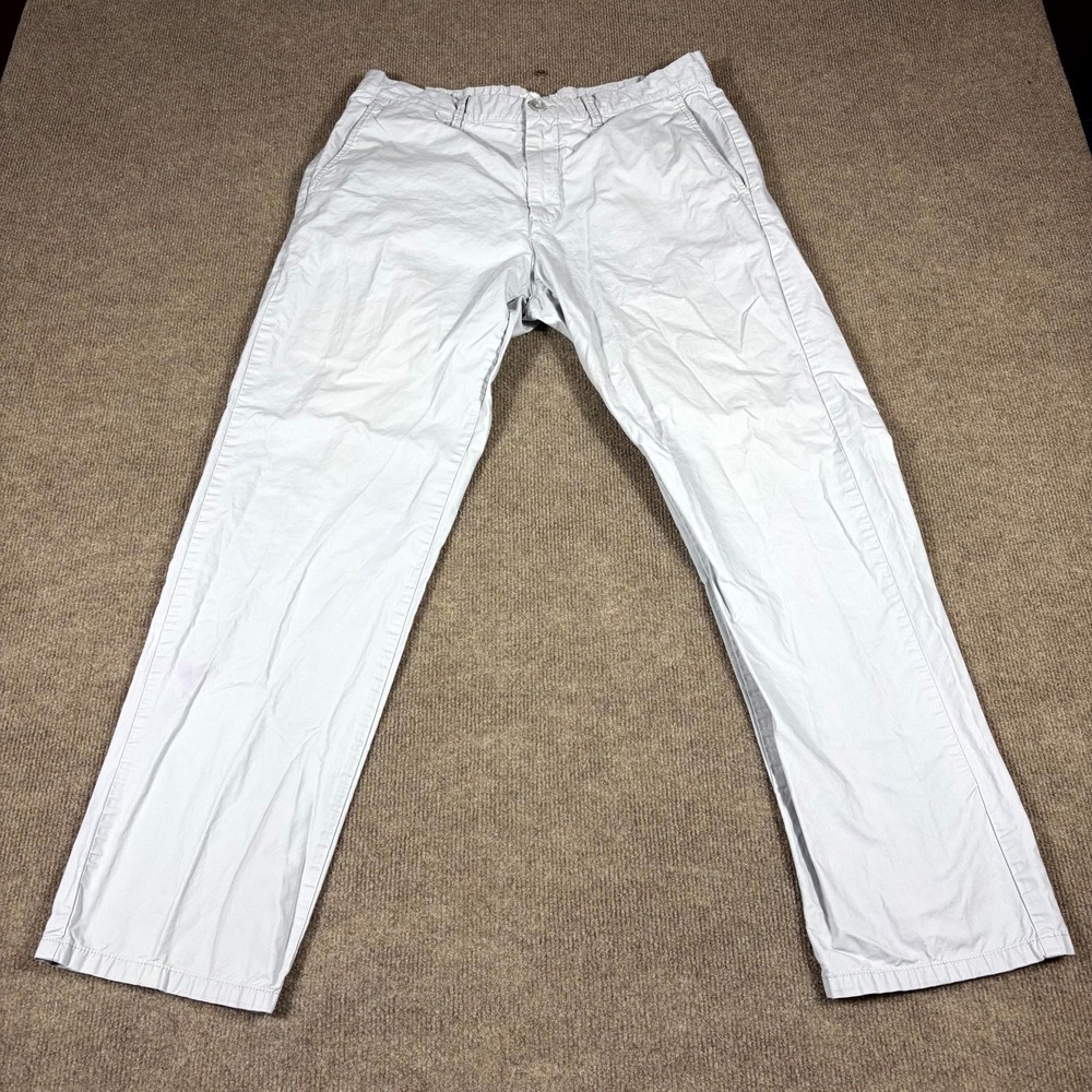 Calvin Klein Chino Pants Mens 33x30 Light Gray Flat Front Mid Rise Casual Slacks